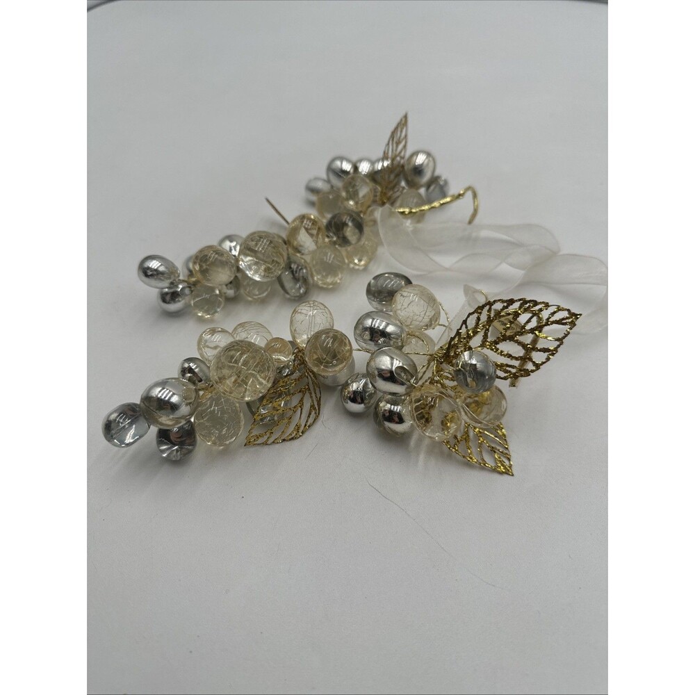 Lot 2 Lucite Grapes Cluster Clear Acrylic Decor Ornaments Katherine Collection